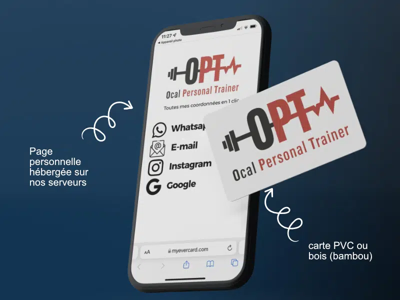 Carte PVC personnalisée NFC et social network