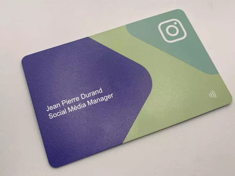 carte sans contact avec qr code fintion UV