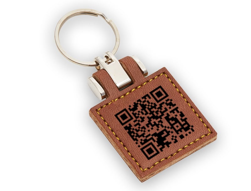 Porte-clés en cuir NFC et QRCode personnalisé